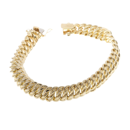 Bracelet en or jaune,  maille americaine 9.4 mm - 9.8 mm
