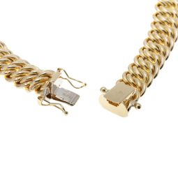 Bracelet en or jaune,  maille americaine 9.4 mm - 9.8 mm