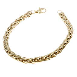 Bracelet en or jaune, maille  palmier 6 mm