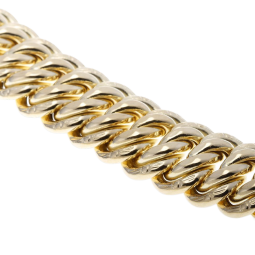 Bracelet en or jaune, maille americaine 15.5 mm - 15.9 mm