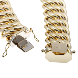 Bracelet en or jaune, maille americaine 15.5 mm - 15.9 mm