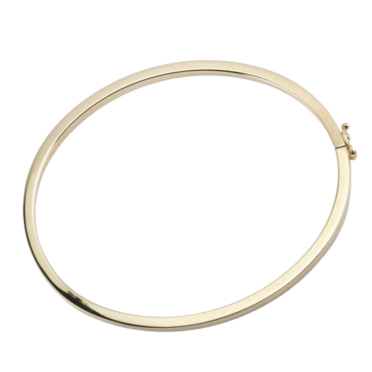 Bracelet jonc ouvrant fil carré en or jaune