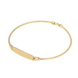Bracelet jonc en or jaune plaque rectangulaire