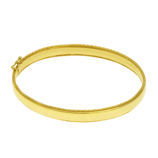 Bracelet jonc ovale en or jaune
