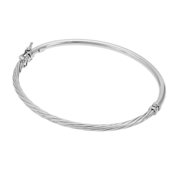 Bracelet jonc en or gris, torsadé