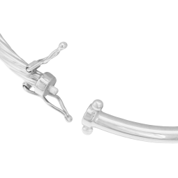 Bracelet jonc en or gris, torsadé