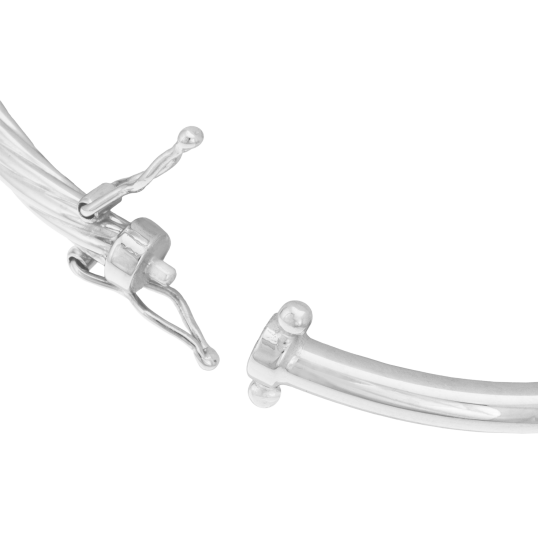 Bracelet jonc en or gris, torsadé