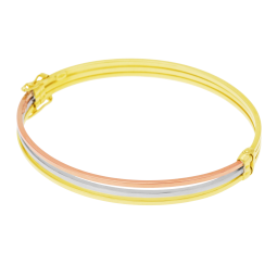 Bracelet jonc en 3 ors