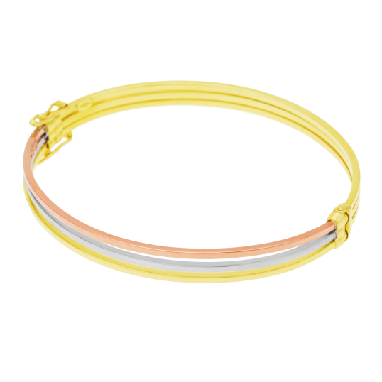 Bracelet jonc en 3 ors