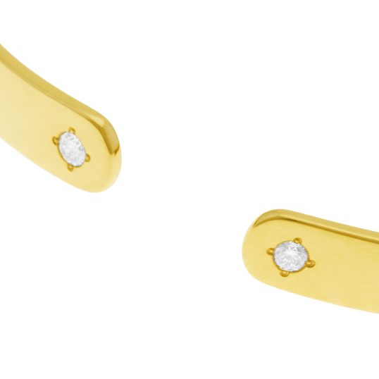 Bracelet jonc ouvert en or jaune et diamants Bracelet jonc ouvert en or jaune et diamants