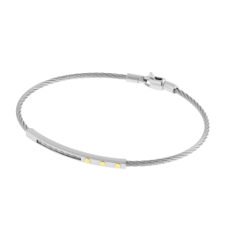 Bracelet jonc en or jaune et acier 