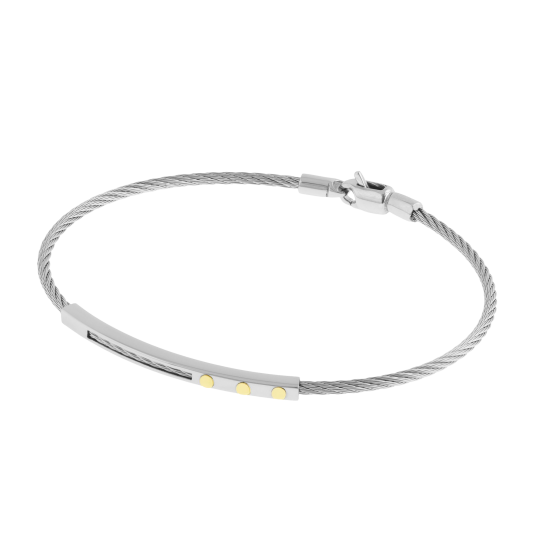 Bracelet jonc en or jaune et acier 