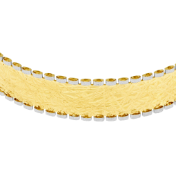 Bracelet jonc en or jaune et rhodié