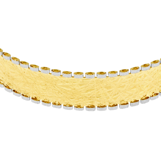 Bracelet jonc en or jaune et rhodié