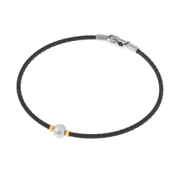 Bracelet jonc en or jaune et acier