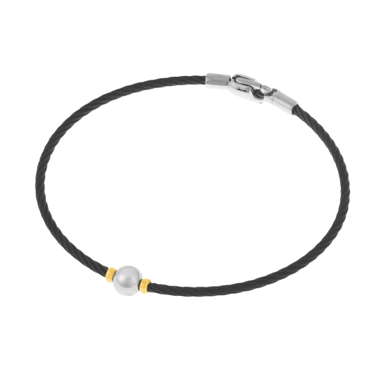 Bracelet jonc en or jaune et acier