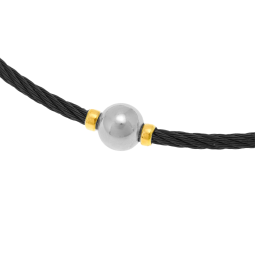 Bracelet jonc en or jaune et acier