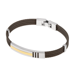 Bracelet jonc en or jaune et acier