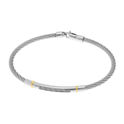 Bracelet jonc en or jaune et acier
