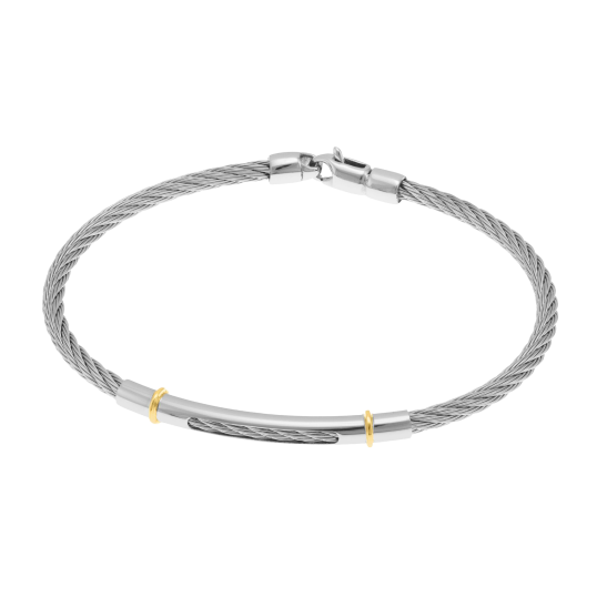 Bracelet jonc en or jaune et acier