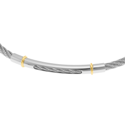 Bracelet jonc en or jaune et acier