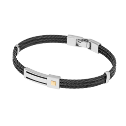 Bracelet jonc en or jaune et acier