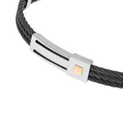 Bracelet jonc en or jaune et acier