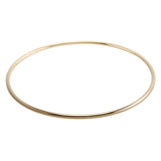 Bracelet jonc en or jaune, fil rond 2 mm