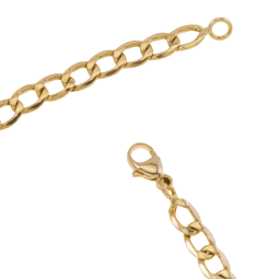 Bracelet identité en or jaune, maille gourmette