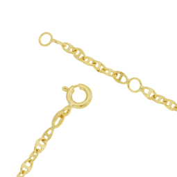 Bracelet identité en or jaune, plaque ovale striée