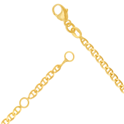Bracelet identité en or jaune, maille marine barré
