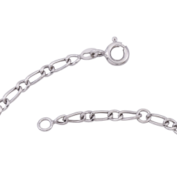 Bracelet identité en or gris, maille cheval alternée 1-1