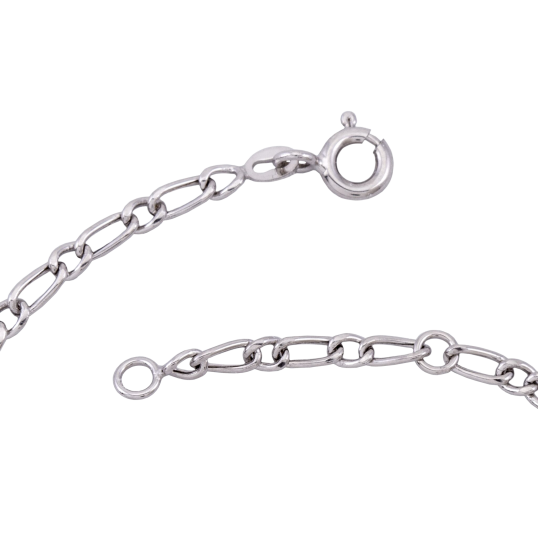 Bracelet identité en or gris, maille cheval alternée 1-1