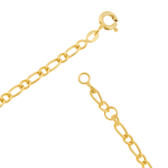 Bracelet identité en or jaune, maille cheval alternée 1-1