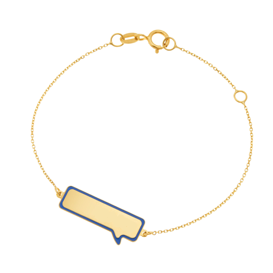 bracelet identité en or jaune et laque