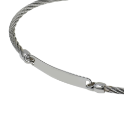 Bracelet identité câble acier et or jaune