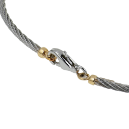 Bracelet identité câble acier et or jaune