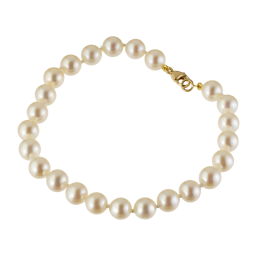 Bracelet en or jaune et perles de culture 6/6.5
