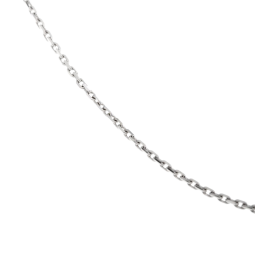 Chaîne communion en or gris, maille forçat diamantée