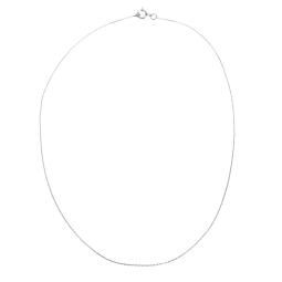 Chaîne communion en or gris, maille forçat diamantée