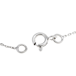 Chaîne communion en or gris, maille forçat diamantée