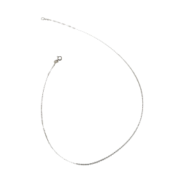 Chaîne en or gris, maille forçat diamantée