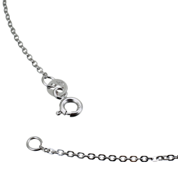 Chaîne en or gris, maille forçat diamantée