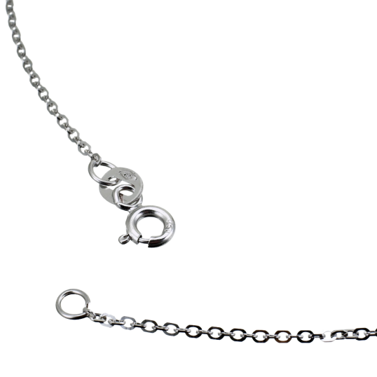 Chaîne en or gris, maille forçat diamantée Chaîne en or gris, maille forçat diamantée