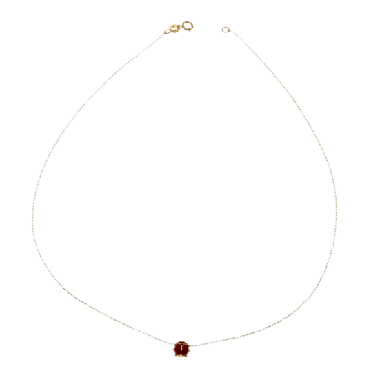 Collier en or jaune et coccinelle laque