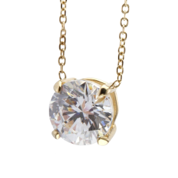 Collier en or jaune et oxyde de zirconium