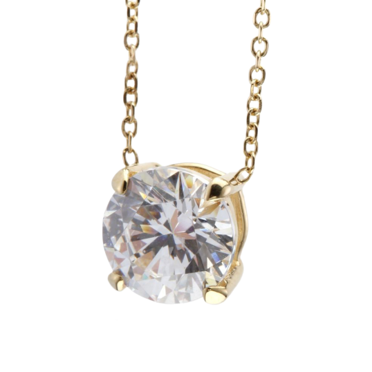 Collier en or jaune et oxyde de zirconium Collier en or jaune et oxyde de zirconium