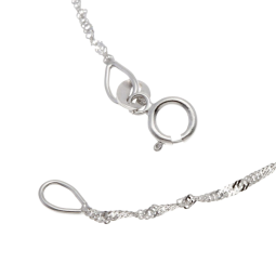 Chaîne en or gris, maille singapour