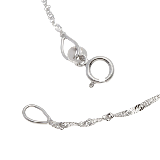 Chaîne en or gris, maille singapour