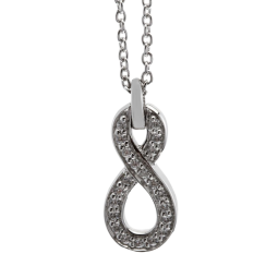 Collier en or gris, motif infini diamants